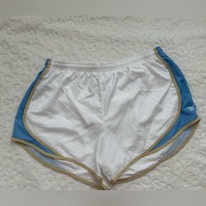 Varsity White, Gold and Blue Athletic Shorts